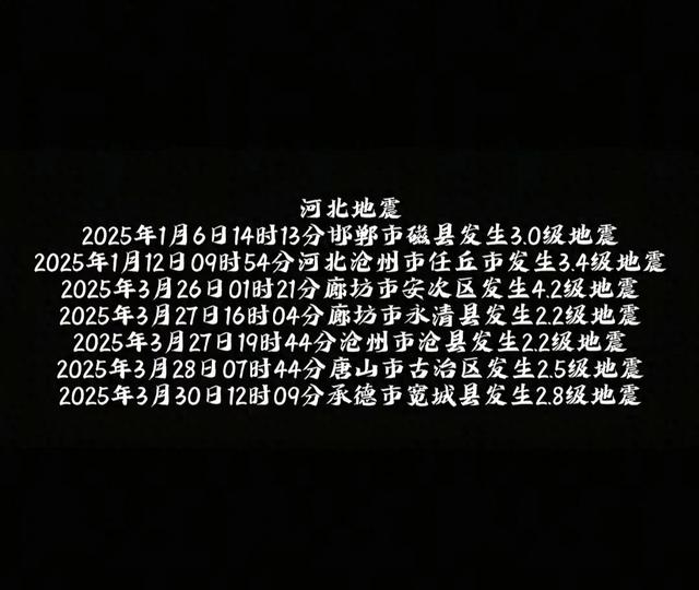 苍天呐大地呀，就刚刚河北又地震了！！！