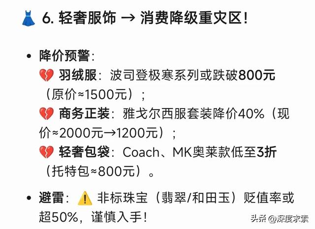 DeepSeek分析：不出意外马上要降价的6样东西！建议早做预备！