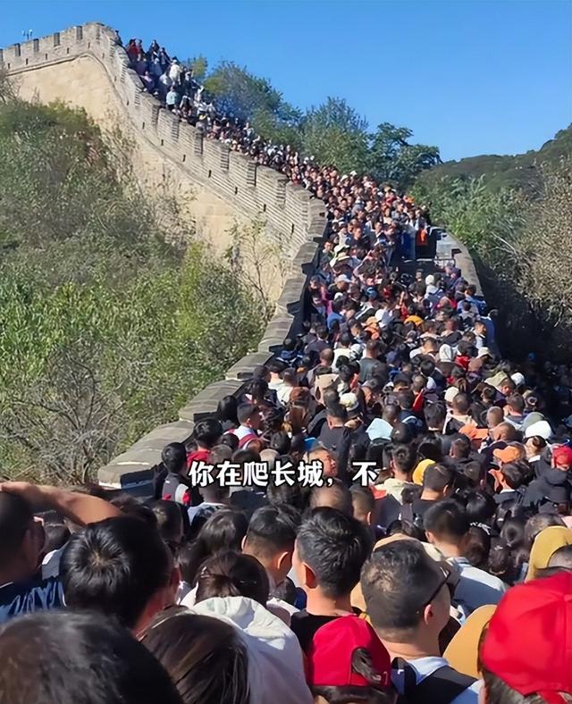 泰山已经掉
守！全国游客
那边是来旅游的，分明是来排队
“登基”的
