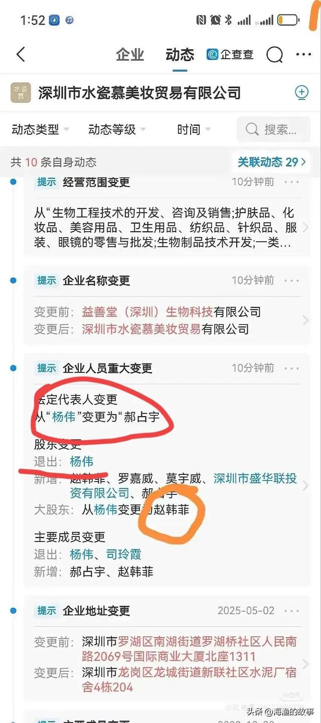 实锤了？父亲连夜变更法人代表和股东，黄杨钿甜坑爹坑出新高度