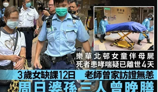 痛心！喷鼻
港3岁女童伴母尸4个日夜，末了拍门求救邻人还以为妈妈只是睡着了！知情人：有财务困难但无自尽倾向