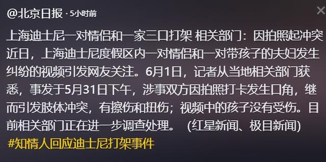 迪士尼微胖女打斗后续：目击者曝原因，警方转达，格后代是惹事精