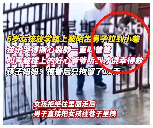 女童被壮汉拖进小巷，呼救声被楼上大爷听到才侥幸解围 警方通报： 男子已被拘留，将追究其刑事义务
！