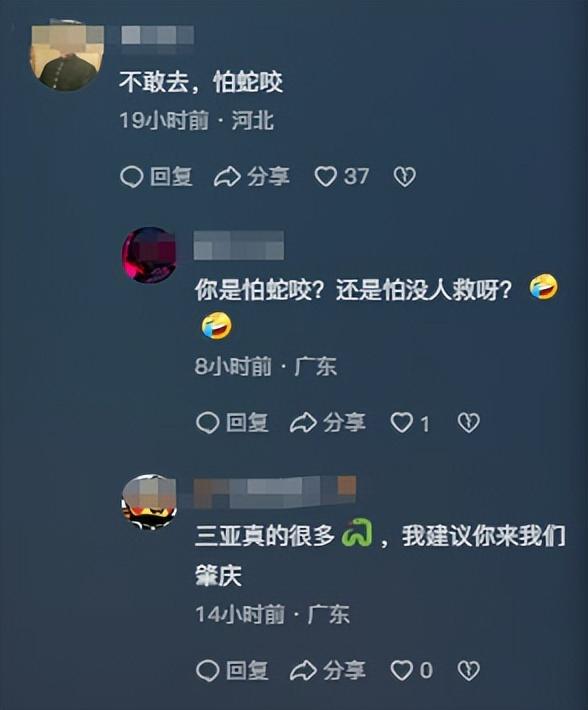 三亚文旅批评区陷落！被毒蛇咬女游客
真正去世

因曝光，游客
们都慌了
