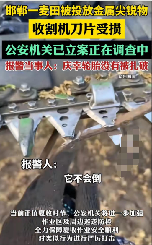 最高可判去世

刑！邯郸麦田插钢筋后续，警方转达：全面排查，零容忍