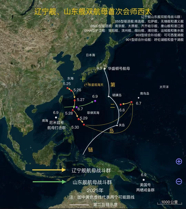 中国双航母出兵关岛，战役
群排水量35万吨，美军从未见识过这局面