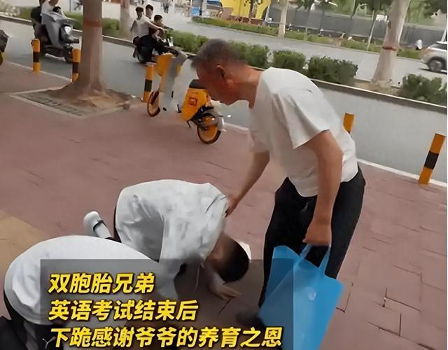 掉
踪的爸，改嫁的妈，双胞胎考生这一跪火上了国平易近

日报，让人破防