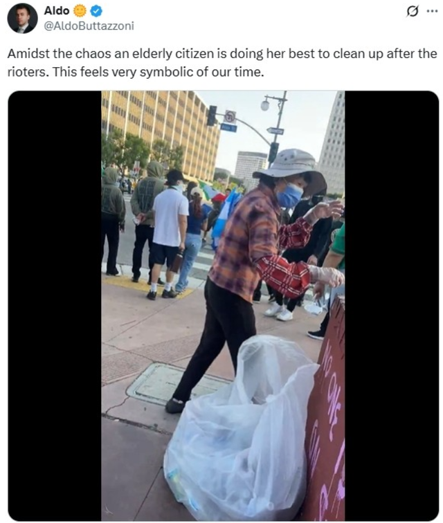 洛杉矶杂乱，华人大妈意外
抢镜，老外怒赞：她散发出人性的光辉