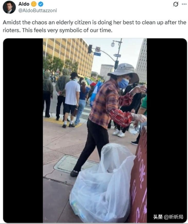 洛杉矶紊乱，华人年夜
妈的运动爆火了，网友：只有国人知道她在干啥