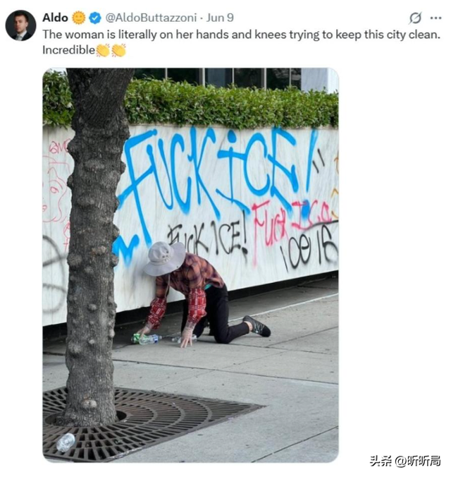 洛杉矶紊乱，华人年夜
妈的运动爆火了，网友：只有国人知道她在干啥