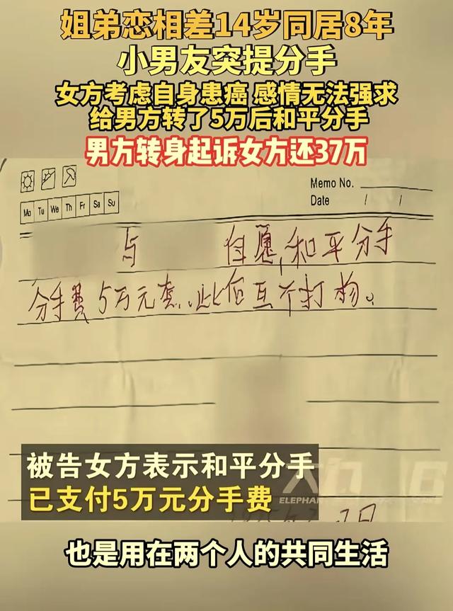 差14岁的姐弟恋，同居七八年吃住都在女方家，提分离

后还告状女方